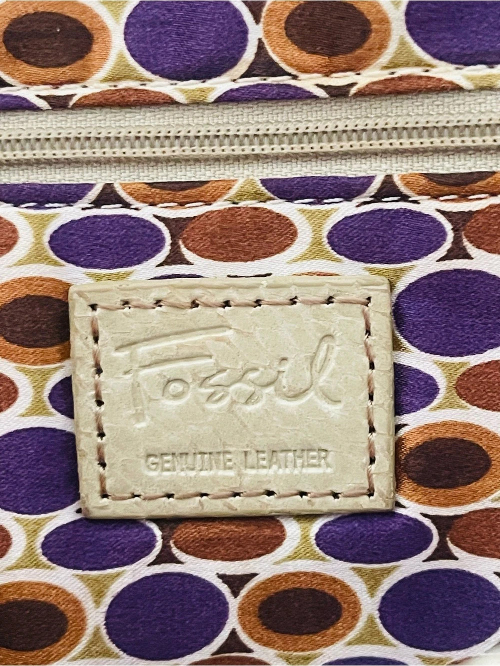 Fossil Leather Geometric Clutch/Wallet python embossed